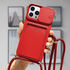 Apple - iPhone 13 Pro Max Askılı Trend Silikon Kılıf - Kırmızı