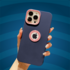 Apple - iPhone 13 Pro Max Zebana Candy Silikon Kılıf - Lacivert - Tozpembe