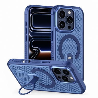 Apple iPhone 13 Pro Max Zebana CoolRing M-Safe Silikon Lacivert Kılıf
