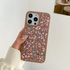 Apple - iPhone 13 Pro Max Zebana Taşlı Pırlanta Silikon Kılıf - Rose Gold