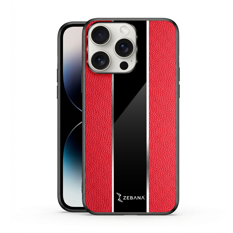 Apple iPhone 13 Pro Max Uyumlu Zebana Premium Deri Kırmızı Kılıf