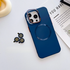 Apple - iPhone 13 Pro Max Zebana 2in1 Titanium Rubber Kılıf + Kamera Lens Koruma Camı - Mavi Titanyum