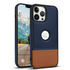 Apple - iPhone 13 Pro Zebana Business Deri Kılıf - Lacivert - Kahverengi