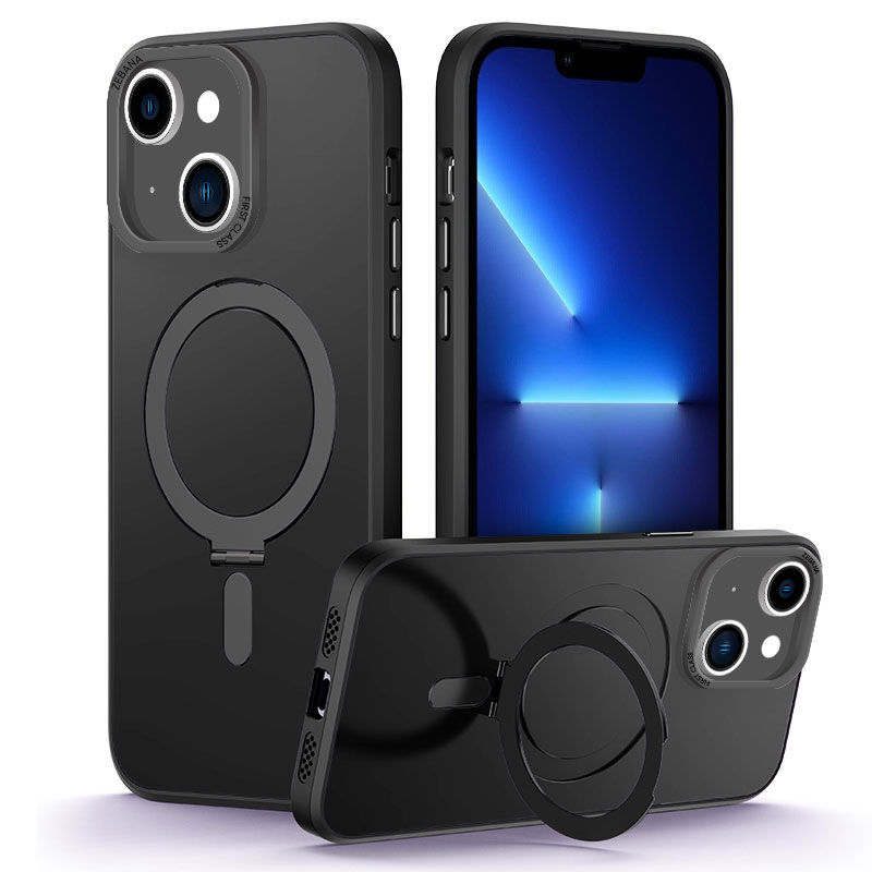 Apple iPhone 13 Zebana First Class Standlı Silikon Derin Mor Kılıf