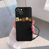 Apple - iPhone 13 Zebana Love Bear Silikon Kılıf - Siyah - Kahverengi