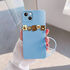 Apple - iPhone 13 Zebana Love Bear Silikon Kılıf - Kahverengi - Açık Mavi