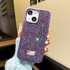Apple - iPhone 13 Zebana Taşlı Star Glitter Silikon Kılıf - Derin Mor