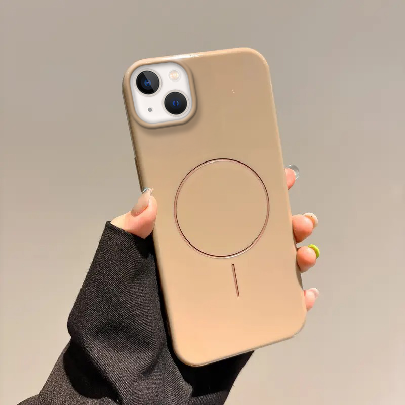 iPhone Apple iPhone 13 Uyumlu Zebana Vivid M-Safe Silikon Desert Titanyum