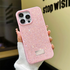 Apple - iPhone 15 Pro Max Zebana Taşlı Star Glitter Silikon Kılıf - Pembe