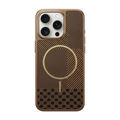 Apple iPhone 15 Pro Max Zebana Vionix M-Safe Silikon Kahverengi Kılıf