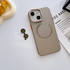 Apple - iPhone 15 Zebana 2in1 Titanium Rubber Kılıf + Kamera Lens Koruma Camı - Natürel Titanyum