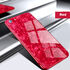 Apple - iPhone 6 Plus Marbel - Silikon Kenar Tempered Glass Kılıf - Kırmızı