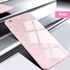 Apple - iPhone 6S Marbel - Silikon Kenar Tempered Glass Kılıf - Pembe