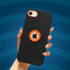 Apple - iPhone 7 Zebana Candy Silikon Kılıf - Siyah - Turuncu