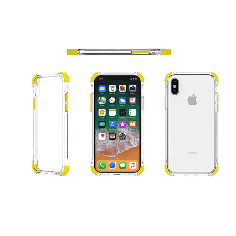 Apple - iPhone X Renk Detaylı Anti Shock Silikon Kılıf - Sarı