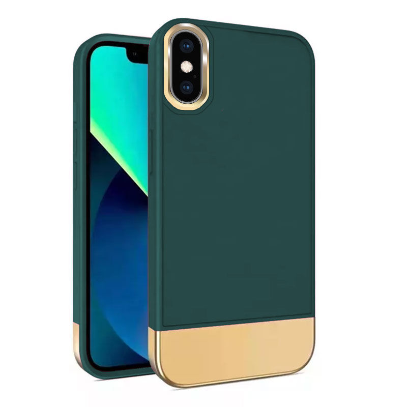 Apple - iPhone X Zebana Gold Stil Silikon Kılıf - Yeşil