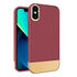 Apple - iPhone X Zebana Gold Stil Silikon Kılıf - Bordo