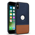 Apple - iPhone X Zebana Business Deri Kılıf - Lacivert - Kahverengi