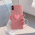 Apple - iPhone X Zebana Kalpli Love Silikon Kılıf - Pembe