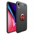 Apple - iPhone XR Zebana Yüzüklü Silikon Kılıf - Siyah - Kırmızı