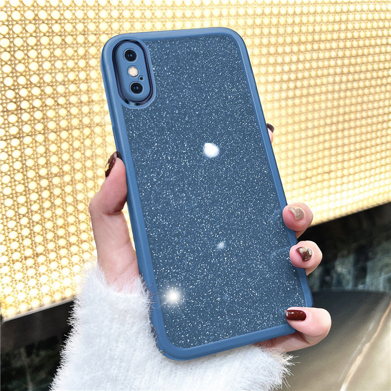 Apple iPhone XS Max Zebana Işıltım Silikon Kılıf - Kamera Lens
