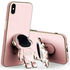 Apple - iPhone XS Zebana Standlı Astronot Silikon Kılıf - Rose Gold