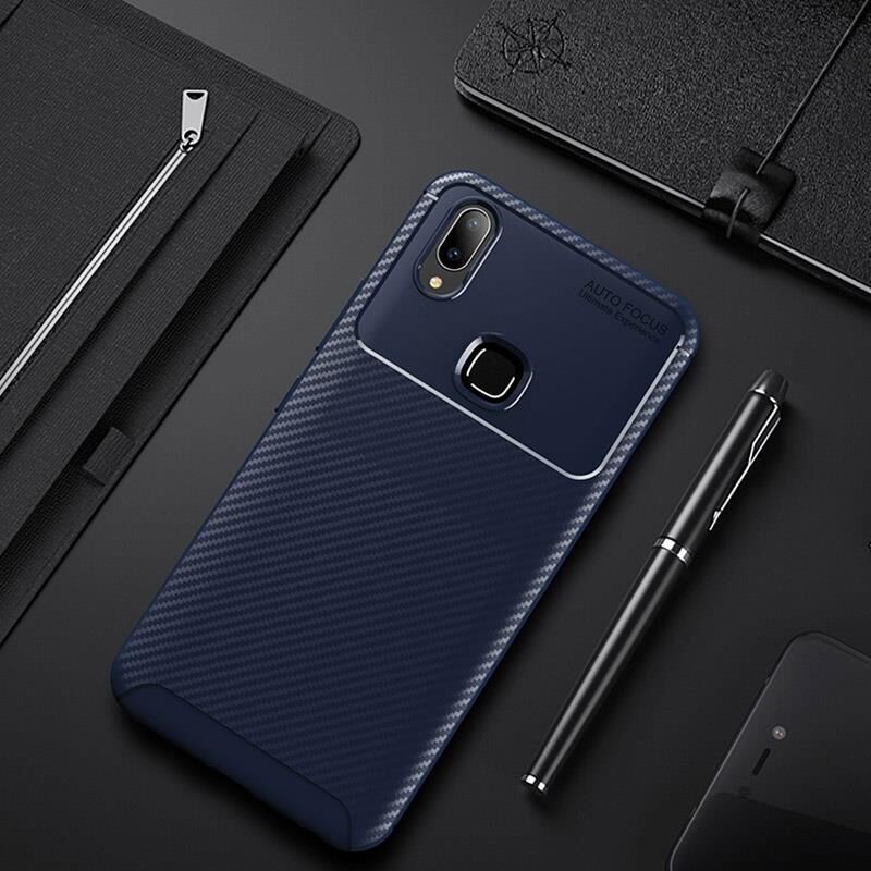 Huawei - P Smart 2019 Çizgi Detaylı Silikon Kılıf - Lacivert