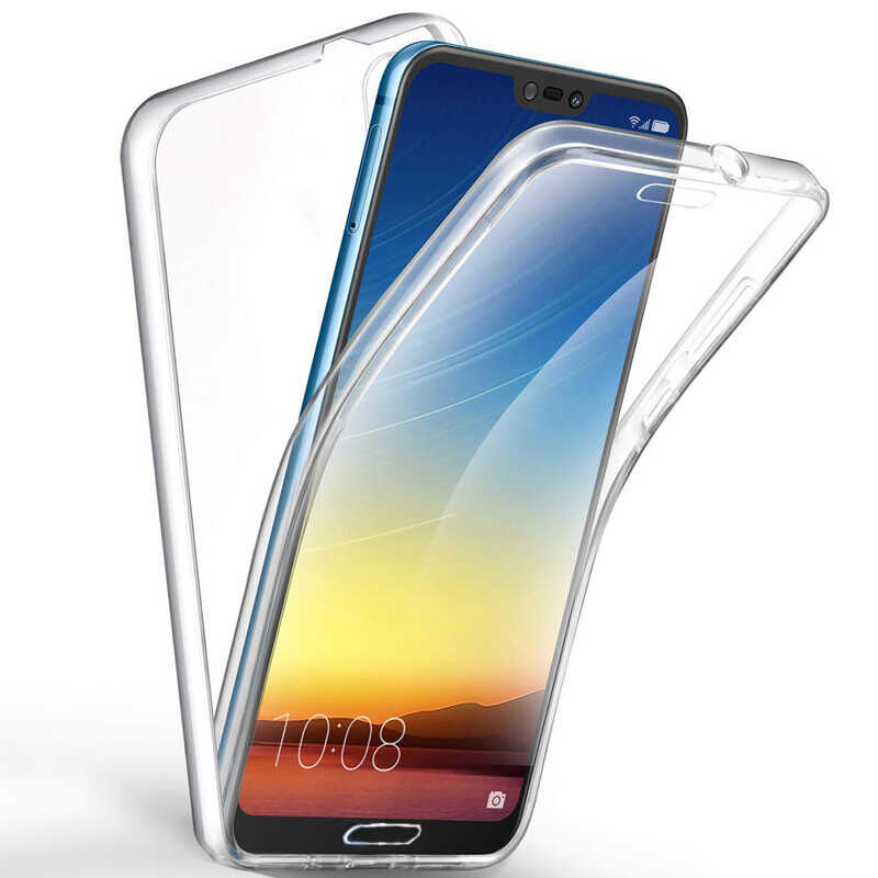 Huawei - P20 Pro Şeffaf 360 Tam Koruma Silikon Kılıf - Şeffaf