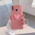 Huawei - P30 Lite Zebana Kalpli Love Silikon Kılıf - Rose Gold