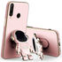 Huawei - P30 Lite Zebana Standlı Astronot Silikon Kılıf - Rose Gold