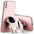 Huawei - Y8p Zebana Standlı Astronot Silikon Kılıf - Rose Gold