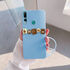 Huawei - Y9 Prime 2019 Zebana Love Bear Silikon Kılıf - Kahverengi - Açık Mavi