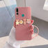 Huawei - Y9 Prime 2019 Zebana Love Bear Silikon Kılıf - Rose Gold