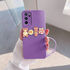 Oppo - A16 Zebana Love Bear Silikon Kılıf - Pembe - Lila