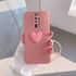 Oppo - A9 2020 Zebana Kalpli Love Silikon Kılıf - Rose Gold