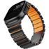 Zebana ZK1 Paslanmaz Çelik Titanyum Apple Watch 42mm/44mm/45mm/49mm Uyumlu Kordon - Şık ve Dayanıklı (SAAT DAHİL DEĞİLDİR) - Siyah - Turuncu