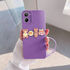 Realme - 10 Zebana Love Bear Silikon Kılıf - Pembe - Lila
