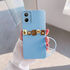 Realme - 10 Zebana Love Bear Silikon Kılıf - Kahverengi - Açık Mavi