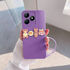 Realme - C53 Zebana Love Bear Silikon Kılıf - Pembe - Lila