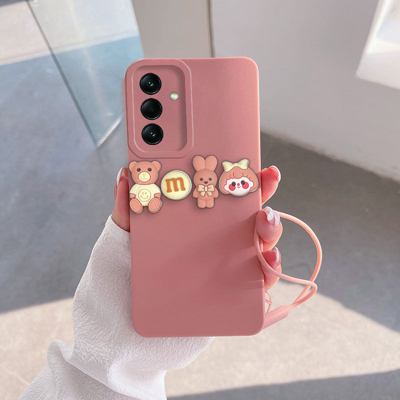 Samsung - Galaxy A04S Zebana Love Bear Silikon Kılıf - Pembe
