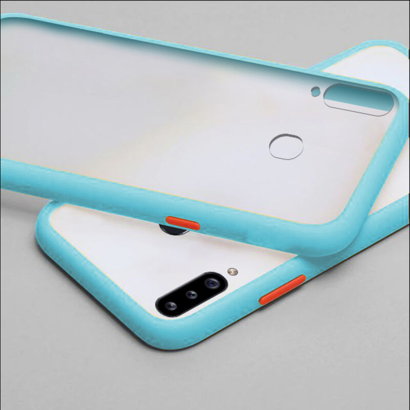 Samsung - Galaxy A20S Zebana Stylish Silikon Kenar Kılıf - Turkuaz
