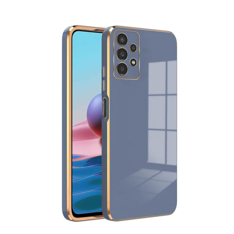 Samsung Galaxy A32 Kılıf Eflatun Zebana Golden Silikon Kılıf