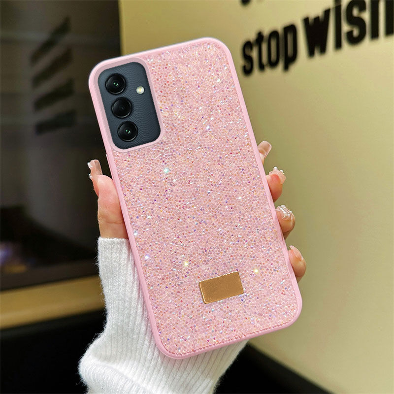 Samsung - Galaxy A35 5G Zebana Taşlı Star Glitter Silikon Kılıf - Pembe