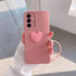 Samsung - Galaxy A55 Zebana Kalpli Love Silikon Kılıf - Pembe