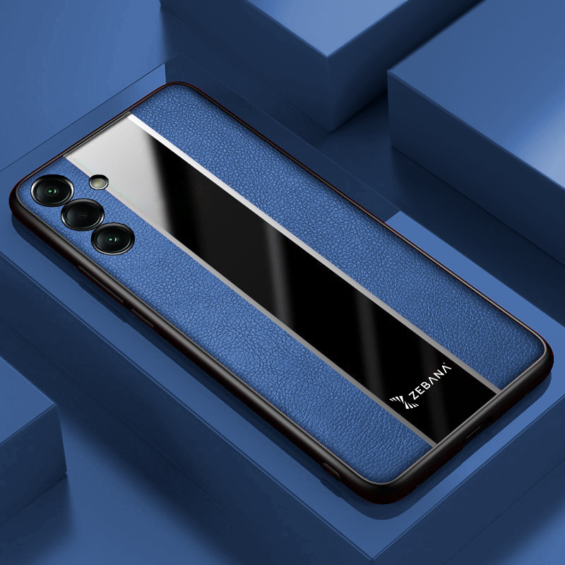 Samsung - Galaxy A56 Zebana Premium Deri Kılıf - Mavi