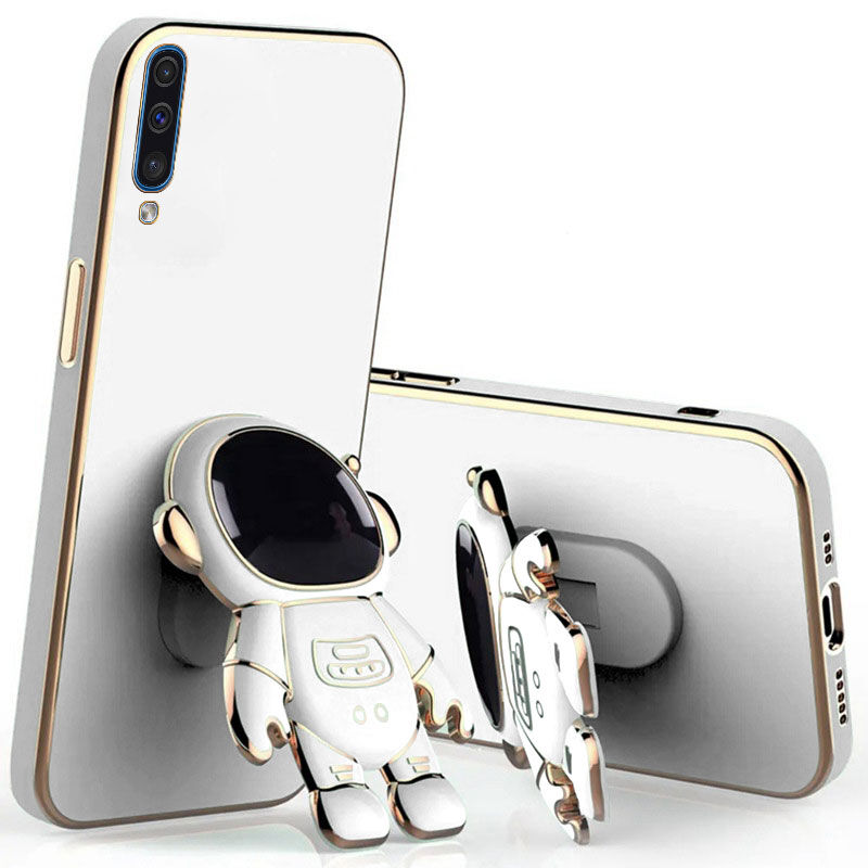 Samsung - Galaxy A70 Zebana Standlı Astronot Silikon Kılıf - Beyaz