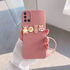 Samsung - Galaxy A71 Zebana Love Bear Silikon Kılıf - Rose Gold