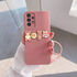 Samsung - Galaxy A72 Zebana Love Bear Silikon Kılıf - Rose Gold