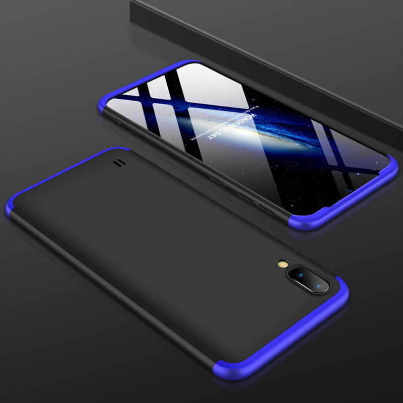 Samsung - Galaxy M10 Kamera Korumalı Platinum Kılıf - Siyah - Mavi