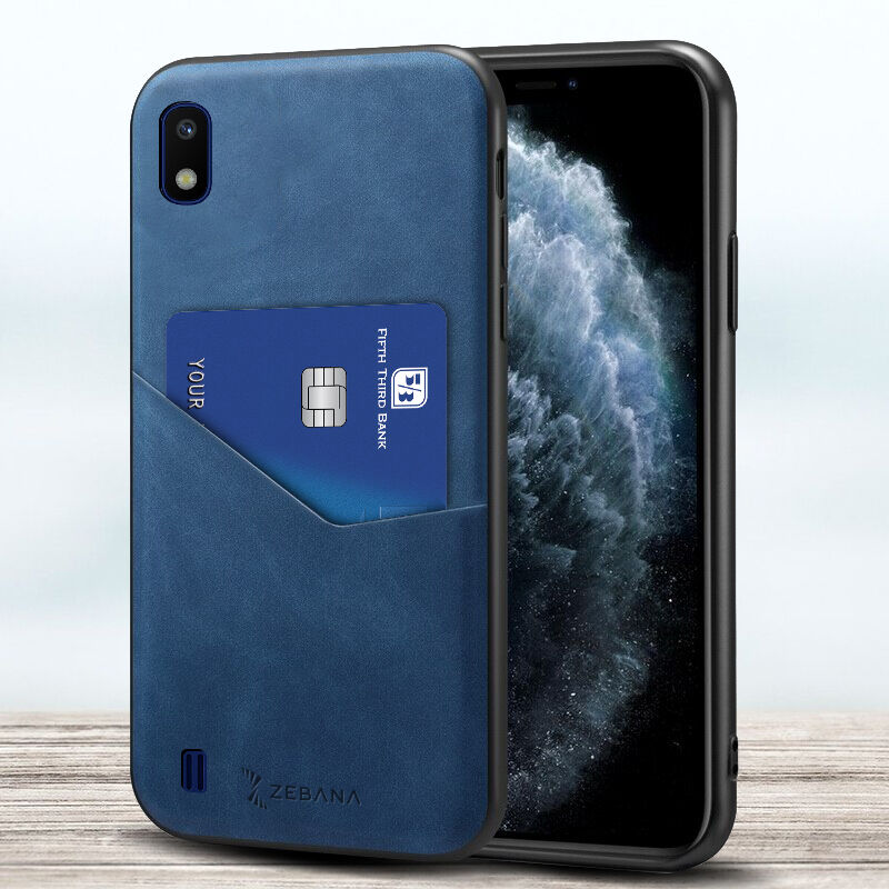 Samsung - Galaxy M10 Zebana Cepli Nubuk Kılıf - Mavi